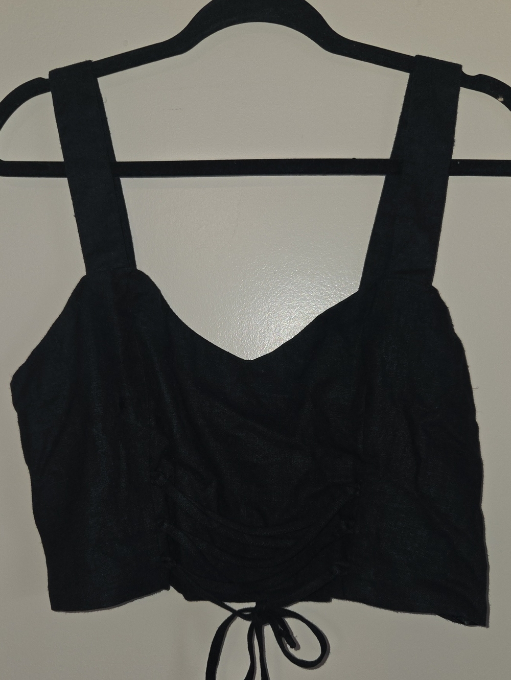 Abercrombie Black Women's Cinched Front Crop Top
